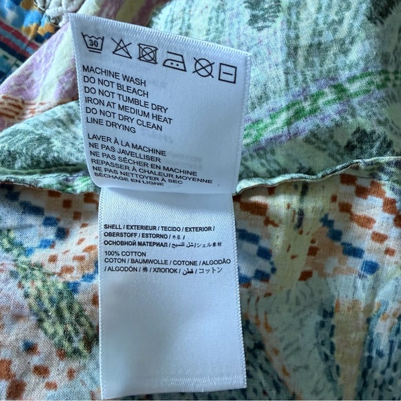 Farm Rio Anthropologie Lace Inset Peasant Blouse Tropical Print Small - Picture 10 of 11